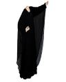 Abaya Black Chiffon Double Layer Abaya. 