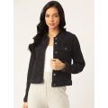 HOME SHOPPING 5   Women Black Washed Denim Jacket. 