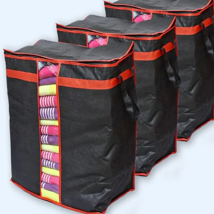 Pack%20Of%203%20New%20Waterproof%20Home%20Storage%20Foldable%20Bag%20100%20GM%20Oxford%20Cloth%20Bedding%20Suits%20Pillows%20Organizer%20Zipper%20Bag%20-%20Image%202