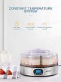 AICOOK Automatic Digital Yogurt Maker, EP2305 Timer Control & LCD Display, 304 Stainless Steel Body 7*200ml Glass Jar 1400ml Adjustable Timer And Auto Switch-Off Easy to Use and Clean, For Home made Yoghurt.. 