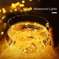 Battery Operated Cork String Light 2 Meters 20 LED Copper Wire Warm White Fairy Lights Cork Light Fits All Bottle Shape. 