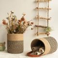 Jute Woven Cotton Flower Basket Wall Hanging Pot Planter Home Storage Basket For Kitchen Tableware Bathroom Sundries Organizer. 