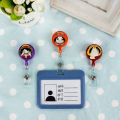 Bandai Anime One Piece Badge Holder Cartoon Creative Retractable ID Name Card Student Card Reel KeyChains Nurse Chest Card Clip. 
