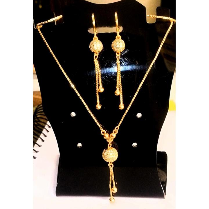 Set gold platednew design for women looking gold fashionable style long lasting polish