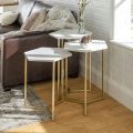 Stylish Side Tables and Nesting Tables, Decorative Accents, Hexagon and Round Designs, Perfect for Bedside and More. 
