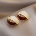 White and Brown (Kaleji color) Painted Studs for Women | Unique Jewelry Deign. 