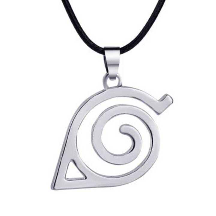 Unique Unisex Metal Anime Naruto Logo Pendant Necklace Cosplay Hokage Accessory
