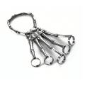 1 Piece Skeleton Hand Bone Versatile Five-Finger Ring Bracelet Adjustable All-In-One Chain Fashion Personality Punk. 
