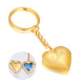 Custom Photo Folding Heart Locket Keychain Stainless Steel Locket Personalized Gift Family Photo Key Chain. 