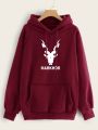 Markhor Printed Fleece Full Sleeves Pull Over Hoodie For Men & Boys. 