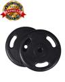 20kg Tri-Grip Rubber Coated Weight Plates Iron Rod Rubber Coated Dumbbell Fitness Home Gym Equipment Dumbell Black. 