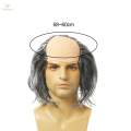 Old Man Balding Cap Balding Crazy Scientists for Theme Parties Halloween gray straight hair. 