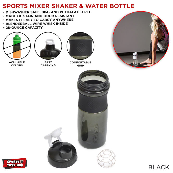 Sports Mixer - Shaker Bottle Available In Three Colors Black Orange Green Protein Shaker Shaker Bottle Water & Shake Bottle For Gym Shaker For Body Builders Gym Accessories Protein Shaker Bottle