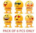 Mini Smiling Face Emoji Spring Doll Pack of Six. 