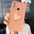 For Vivo Y15 Cover Fashion Klein Blue Love Heart Matte Phone Case Camera Lens Protection Soft Liquid Silicone Shockproof Protective Back Cover. 