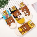 【Atoztide Store】Cartoon Rilakkuma socks cute funny fashion novelty spring summer comfort sweat absorbent colorful cotton sock. 