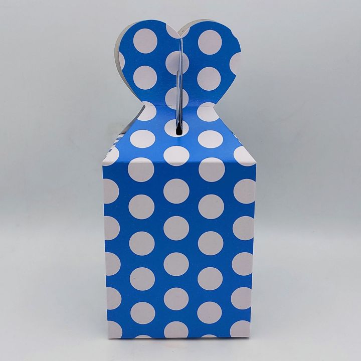 LIGHT BLUE POLKA DOT GOODY BOX - LIGHT BLUE POLKA DOT THEME GOODY BOX - PACK OF 10 GOODY BOX
