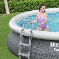 15 Ft Bestway Inflatable Fast Set Swimming Pool With Filter For Kids & Family Inflatable Solid Sidewall Large Swimming Pool With Vinyl Deep 42 Inch Depth Water Splash Fun Party Game Indoor & Outdoor Picnic With Family Fast, Easy & Simple 57372. 