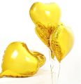 5 Pieces Large Golden Heart Foil Balloons 18 Inches Size. 