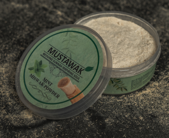 Miswak Powder,  Mustawak Miswak Powder Kit -1 Mint Miswak Powder, 100% Natural  Miswak, Natural Toothpaste Alternative for Fresh Breath & Whiter Teeth | Herbal Oral Care Solution