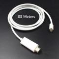 10ft Mini DisplayPort/ Standard Display Port Male to HDMI Male Cable, 1080p, Sliver-Plated Plugs. 