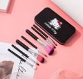 Cute Hello Kitty Black 7 Makeup Brushes Set for Girls & Women Foundation Eye Shadow. 