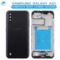 Samsung Galaxy A01 Housing Middle Frame With Side Button and Camera Lens Complete Body Casing Replacement For Galaxy A01 - Black. 