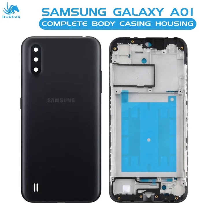 Samsung%20Galaxy%20A01%20Housing%20Middle%20Frame%20With%20Side%20Button%20and%20Camera%20Lens%20Complete%20Body%20Casing%20Replacement%20For%20Galaxy%20A01%20-%20Black%20-%20Image%202