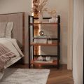 3-Layer Kitchen Accessories Microwave Oven Stand Rack with Wooden Shelves and Black Iron Frame – Multi-Purpose Kitchen Storage Shelf. 