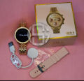 Gen9 Ladies Smartwatch with Diamond Strap HD Display 1.3 inch Screen, Bluetooth Calling, Dual Straps (Rose Gold). 