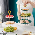 European-style Fruit Plate Emerald Green Three-layer Cake Plates Candy Dessert Multi-layer Tray Afternoon Tea Snack Stand Household. 