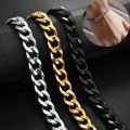 Black/Silver/Golden Cuban Link Chain Wrist / Hand Bracelet for Men / Boys - Mens Jewellery. 
