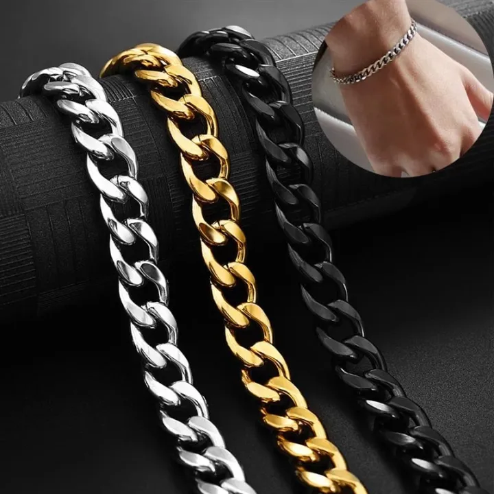 Black/Silver/Golden%20Cuban%20Link%20Chain%20Wrist%20/%20Hand%20Bracelet%20for%20Men%20/%20Boys%20-%20Mens%20Jewellery%20-%20Image%203