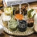 3pc Glass Jar with Wooden Lid air tight canister and jar - 450 ml Small Food Storage Containers for Home Kitchen, Tea, Herbs, Sugar, Salt, Coffee, Flour, Herbs, Grains Non-toxic, BPA free, Higher Thermal Shock Resistance than Regular Glass, Microwave safe. 