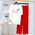 Women oversized Relax In Comfortable Printed T-Shirts and trouser for Girls. 