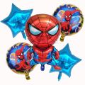 SPIDERMAN THEME FOIL BALLOONS - PACK OF 5 FOIL BALLOONS - SPIDERMAN FOIL BALLOON SET. 