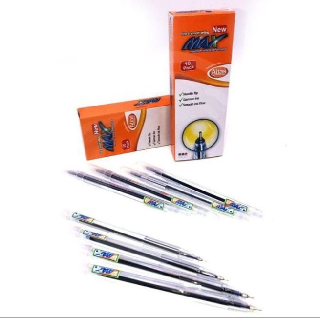 Atlas Max Ball Point Pen | Blue & Black Ball Point | 0.5 mm  Transparent Ball Point Pen