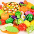 6/10/13/18pcs/20pcs/37pcs/set Housekeeping Toys education toys for baby color random surwish plastic fruit vegetables cut toys. 