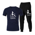 Basic printed trousers shirt set for men. 