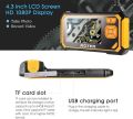 Endoscope Industrial ROTEK 1080P HD 4.3inch LCD Screen 2600mAh Rechargeable Battery Borescope, IP67 Waterproof Inspection Camera with 32GB TF Card 6 LED Lights Digital Video Handheld Endoscope(16.4ft). 