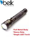 Single White LED HEAVY DUTY TORCH Powerful LED Flashlight Lamp (2 x C TYPE BATTERIES INCLUDED). 