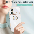 For Xiaomi POCO X4 Pro 5G Back Cover with Ring Holder Stand Luxury 6D Plating Square Frame Shiny Case Camera Lens Protection Soft Silicone Mobile Phone Cases. 