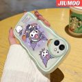 JIUMOO For VIVO Y15s Y15a Y01 Case Comic Kuromi Colorful Patten Wave Border Soft Transparent TPU Shockproof Phone Cases Silica Gel Casing Camera Protective Cover. 