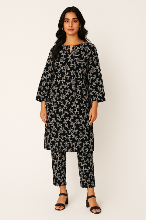 New%20Plain%20Kurti%20And%20Printed%20Trouser%20For%20Girls%20And%20Women%20-%20Image%206