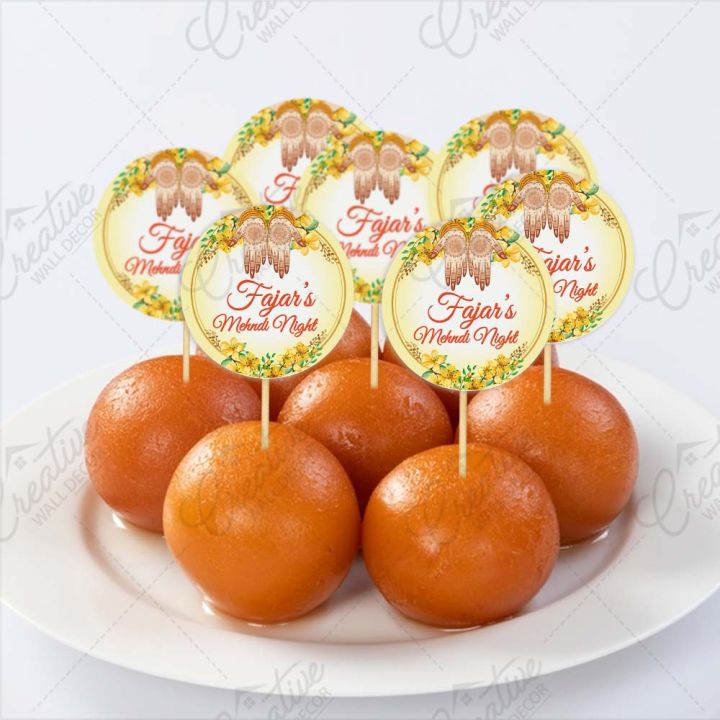 CUSTOMIZED%20Mehndi%20Night%20Mithai%20Cupcake%20Toppers%20Pack%20of%2012,%20Perfect%20for%20Engagement%20&%20Wedding%20Party%20Celebration,%202.5%20inches%20mini%20Toppers%20-%20Image%203