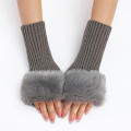 Plush Women gloves Elasticity Knitted Furry Half fingers mittens Fashion gloves for Outdoor Girls Women. 