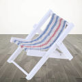 HelloWorld Foldable Deckchair Realistic Mini Wooden Deckchair DIY Decoration. 