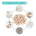 ZOROOM 25 Pcs Natural Wood Rings 70mm Unfinished Macrame Wooden Ring Wood Circles for DIY Craft Ring Pendant Jewelry Making. 
