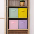 Pack of 2 Foldable Fabric Storage Box Square Bins - Dual Handles, Cloth Organizer Storage Baskets for Nursery, Closet, and Drawer - Lightweight and Space-Saving Home Organization Solution. 