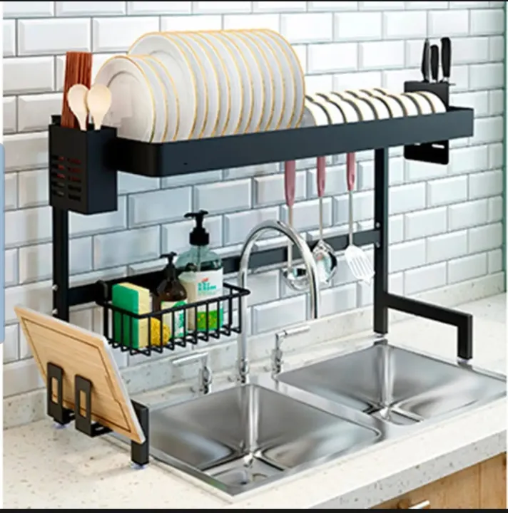 Dish%20Drying%20Rack%20with%20Drainer,%20Cutlery%20Organizer%20and%20Cutting%20Board%20Holder,%20Wall%20Mounted%20Dish%20Drainer,%20Adjustable%20Layer%20Space,%20Stainless%20Steel%20(86cm%20x%2032cm%20x%2052cm)%20Over%20The%20Sink%20Dish%20Drying%20Rack%20and%20Storage%20Area%20-%20Image%205